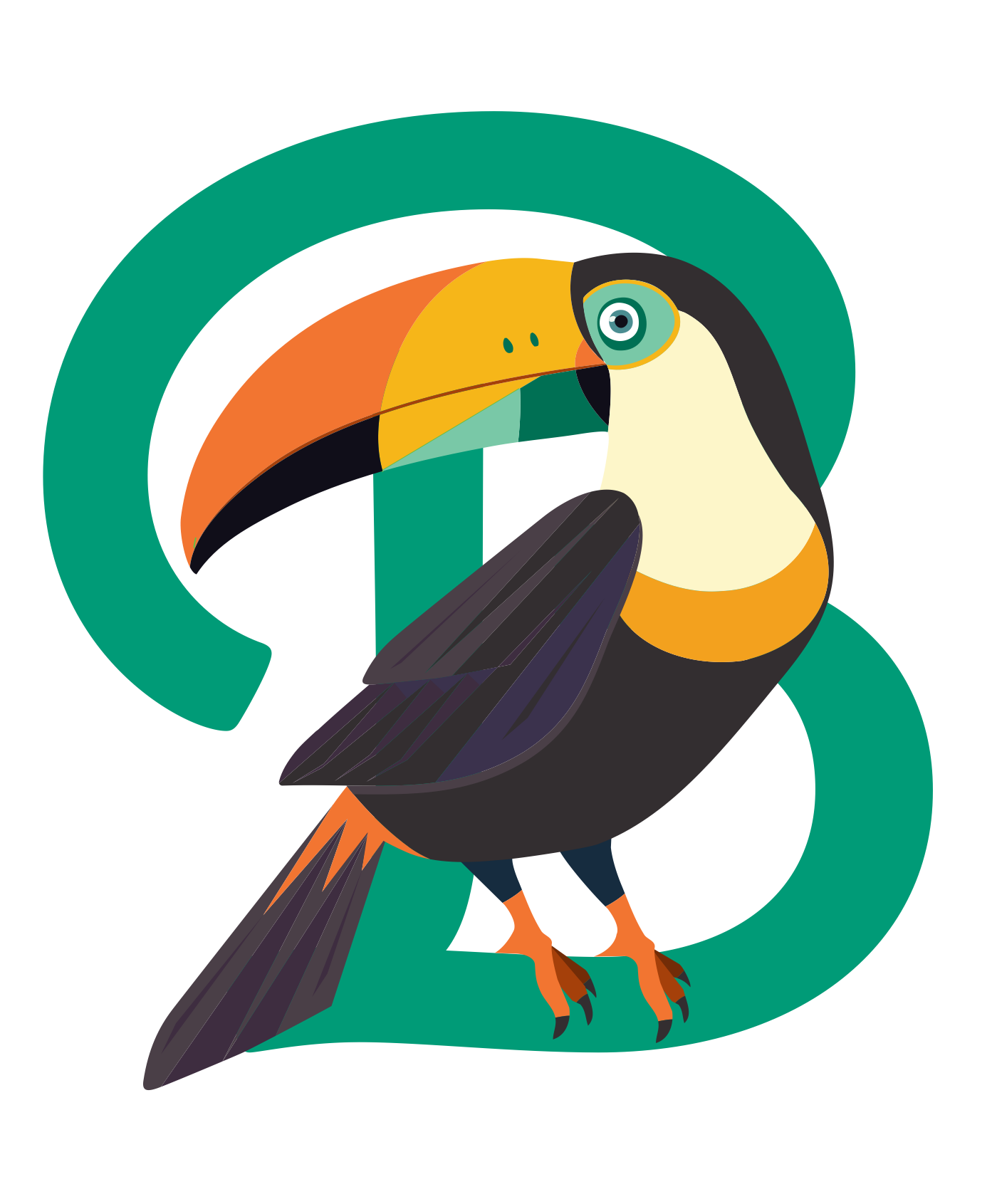Bevans Creative Studio toucan on the green B